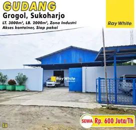 Disewakan Gudang Baru Siap Pakai, Zona Industri, Grogol, Sukoharjo