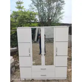 LEMARI PAKAIAN 4 PINTU / LEMARI BESAR / LEMARI PARTIKEL / LEMARI BARU