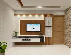 Backdrop Tv ruang tamu elegan