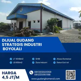 Dijual Gudang Strategis di Gagak Sipat Boyolali, Luas 4.048m BU!