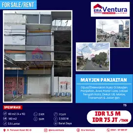 Disewakan Ruko Di Mayjen Panjaitan Dekat UB Dan Matos