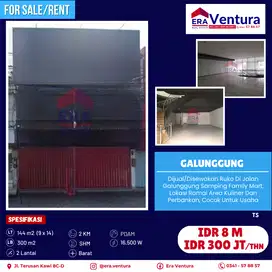 Disewakan Ruko Di Jalan Galunggung Samping Family Mart