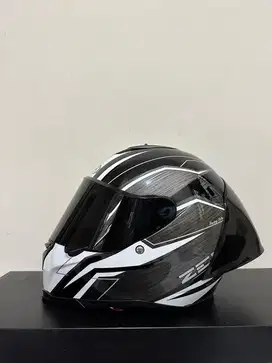 Helm zeus 822b black a021 white fullface