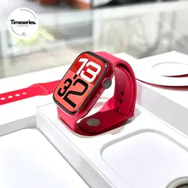 Apple Watch Series 7 45mm BH90% Merah Fullset Original Mulus