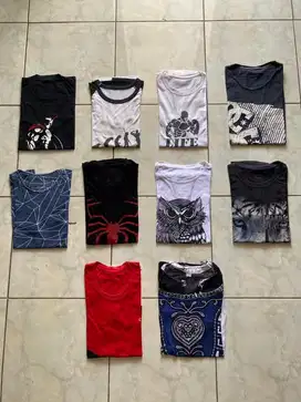 Borongan Bundling Kaos Gym Sparta Owl Spiderman Berbagai Ukuran