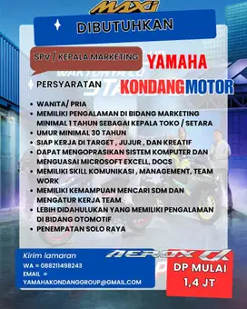 Lowongwn kerja di yamaha solo raya