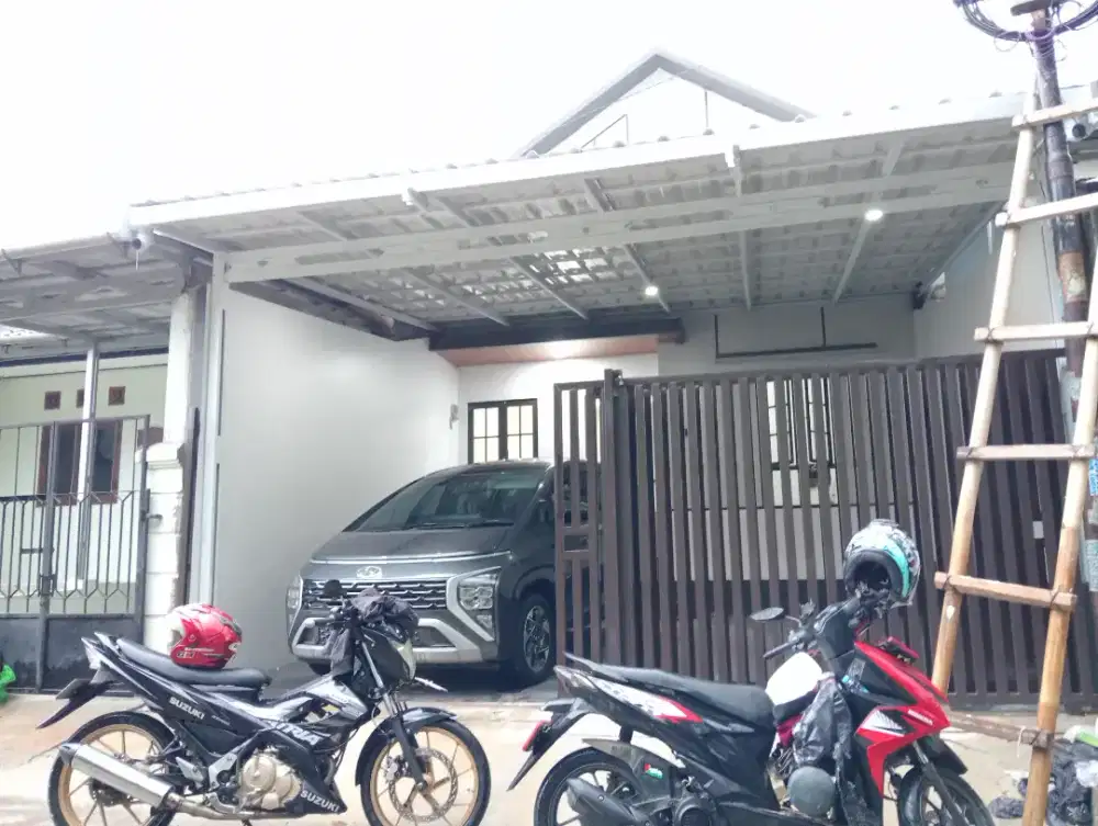 Kanopi alderon singel rangka cat putih