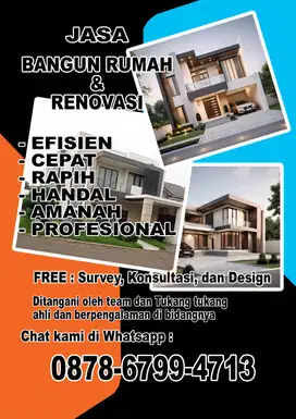Jasa TUKANG Borongan Bangun Rumah, Ruko, Kontrakan, dan RENOVASI