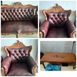 Di Jual 1 set Kursi Tamu Ukuran Kayu Jati