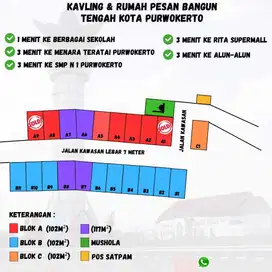 Tanah Kavling dekat Menara Teratai, alun alun Purwokerto bisa KREDIT