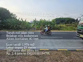 Tanah nol jalan raya belahan rejo kedamean