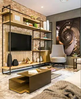 Backdrop Tv plus rak yang sangat elegan