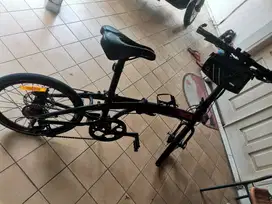 Sepeda Lipat 20 Inch Element Ecosmo 9 Speed Hitam Merah