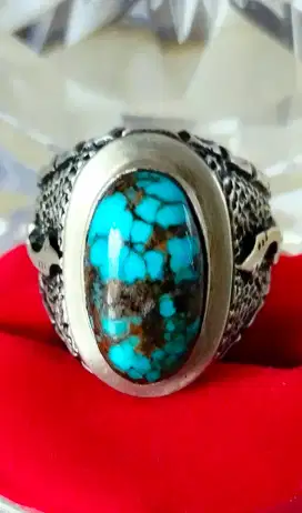 pirus persia blue fancy lawasan ring perak