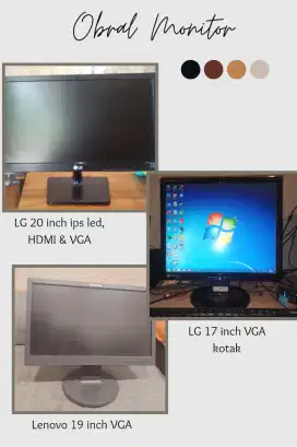 Obral monitor pc komputer murah