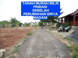 TANAH MURAH MILIK PRIBADI SEBELAH PERUMAHAN GRIYA MADANI KARANG INDAH