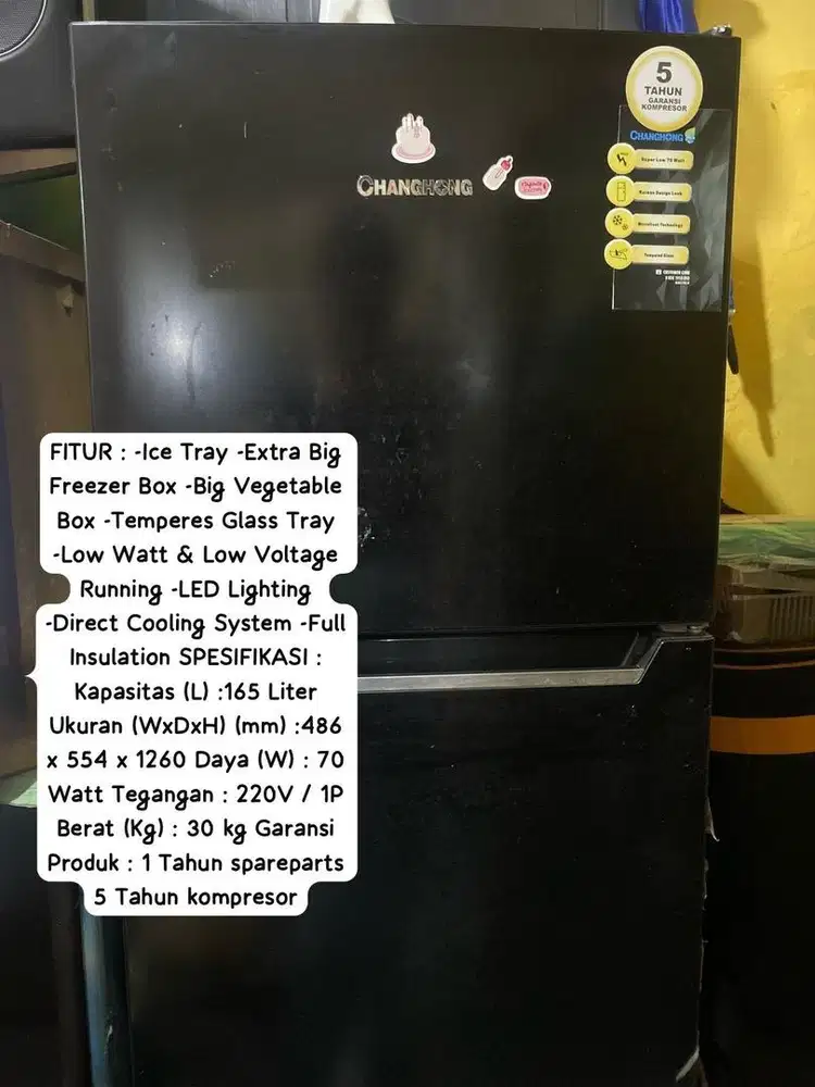 DIJUAL- KULKAS CHANGHONG 2 PINTU