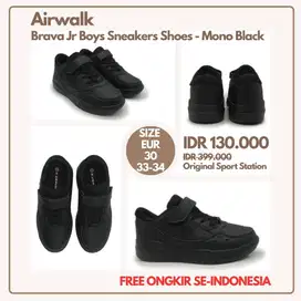 Airwalk Brava Jr Boys Sneakers Black Size 30, 33, 34 - Sepatu Anak