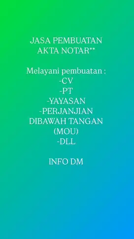 Jasa pembuatan CV PT YAYASAN WILAYAH MEDAN