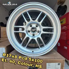 Velg Rpf1 Ring 17 lebar 8
pcd 5x100 ET 40 
Warna, Hypersilver