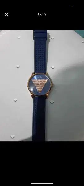 Jam Guess Unisex ±38mm Biru Original