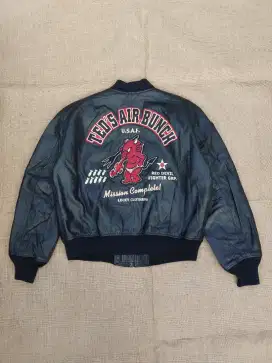 Tedman Ted Company Jaket Kulit MA1 Bomber Pilot Jaket Kulit military