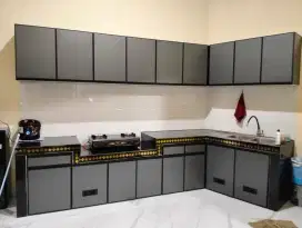 Pembuatan kitchen set dapur dan berbagai lemari alumunium