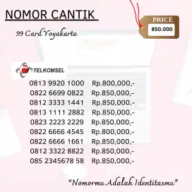 NOMOR CANTIK TELKOMSEL SIMPATI RAPI KWARTED DOUBLE TRIPLE RAPI ABAB