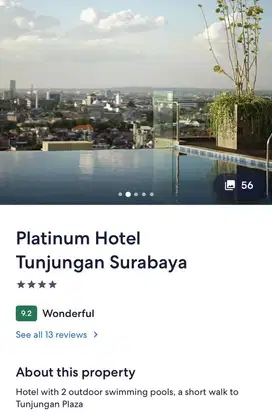 For Sale: Platinum Hotel Surabaya Voucher