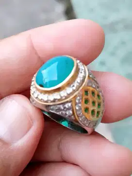 Batu cincin bacan doko kristal ring perak mewah