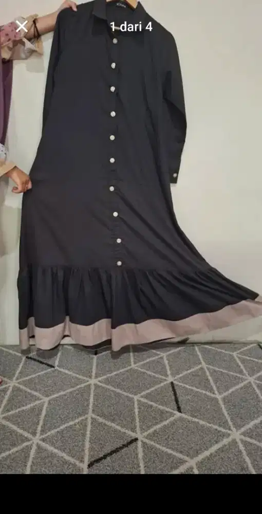 Gamis hitam list coksu