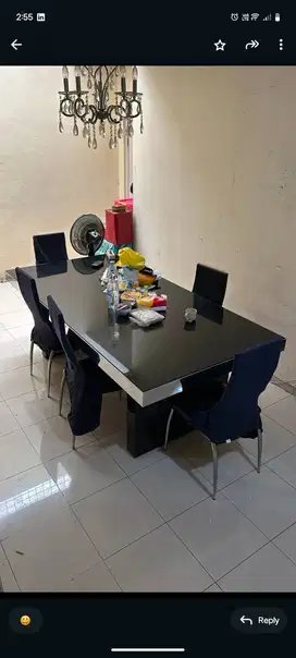 Meja makan 6 kursi