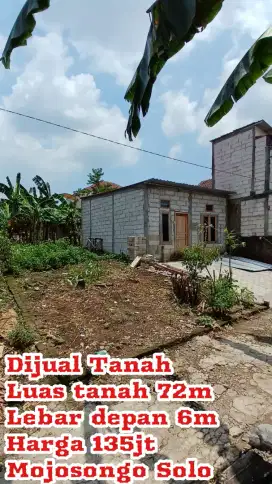 Dijual Tanah Mojosongo Solo