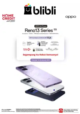 Kredit Oppo Reno 13F 5G 12 256GB, Promo Bunga 0% dan Bebas 2x Cicilan