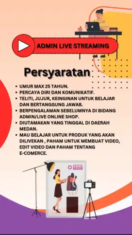 Lowongan kerja sebagai admin live