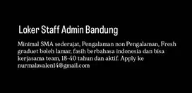 Lowongan pekerjaan staff admin kantor