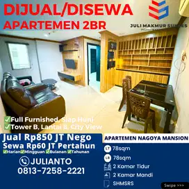 Disewa CEPAT Apartemen 2BR Full Furnished Siap Huni di Nagoya Mansion