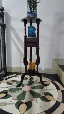 Vintage meja pajangan jati (plant stand teak wooden table)