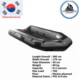 Perahu karet type 380 Bersertifikat Standart Rescue,Wisata,Banjir