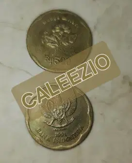 uang coin 500 tahun 1991 Bunga Melati