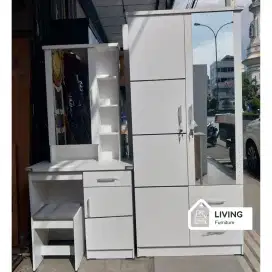 PAKET MEJA RIAS + LEMARI 2 PINTU / SET KAMAR / SESERAHAN MURAH