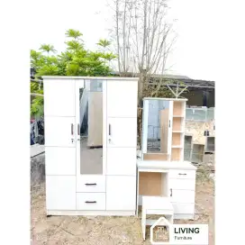 PAKET MEJA RIAS + LEMRI 3 PINTU / SET KAMAR / SESERAHAN