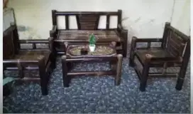 Kursi Set Bambu Hitam