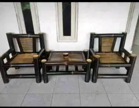 Kursi Teras Bambu Hitam