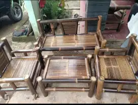 Set Kursi Bambu Hitam