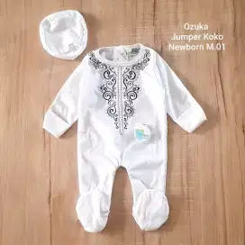 PL Jumper Koko bayi New born. Warna putih bordir