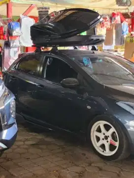 Roof box 500liter falcon plastik+crosbar+pasang