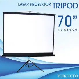 layar proyektor 70inci tripod 178cm x 178cm