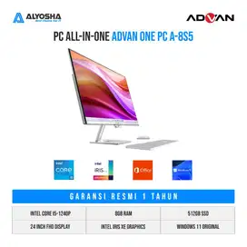 All  in One  PC Advan i5-1240P 8GB/512GB Windows 11Garansi Resmi