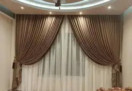 Pasang gordyn gorden murah vertikal roll blind jasa wallpaper dinding